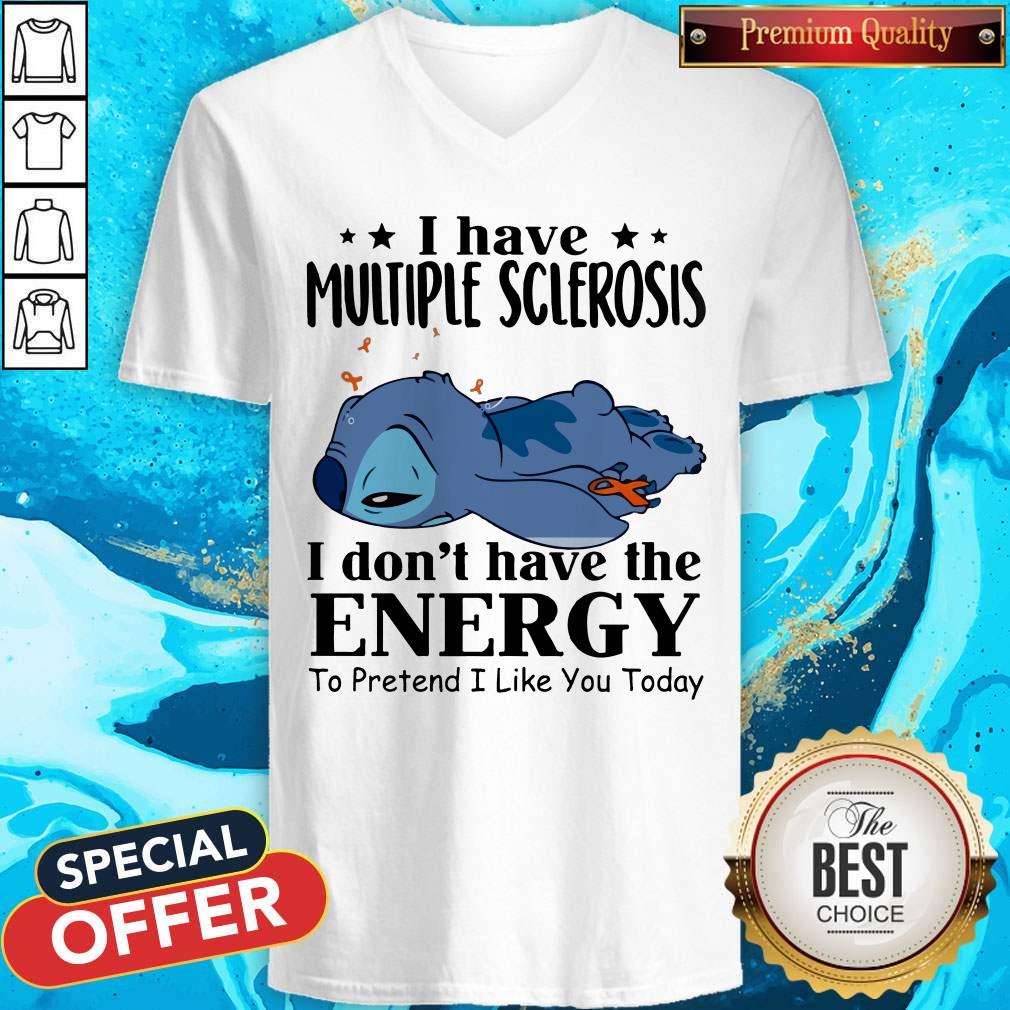 Stitch Sleep I Have Multiple Sclerosis I Don’t Have The Energy To Pretend I Like You Today Shirt - Image 2