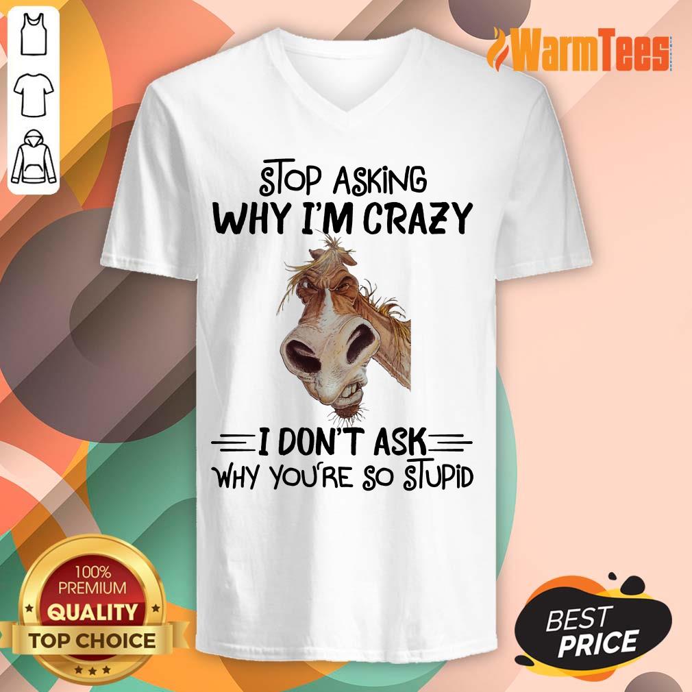 Stop Asking Why I'm Crazy Horse Shirt - Image 5