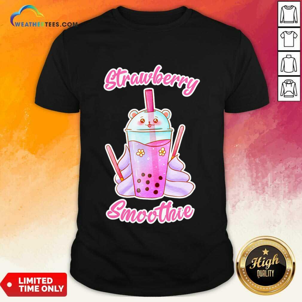 Strawberry Smoothie Kawaii Watercolor Shirt - Image 3