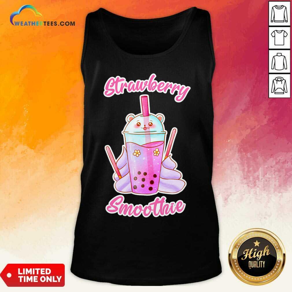 Strawberry Smoothie Kawaii Watercolor Shirt - Image 5