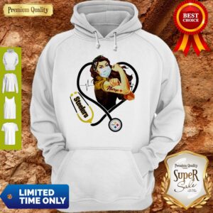 Alternative view of Strong Nurse Pittsburgh Steelers Stethoscope Shirt