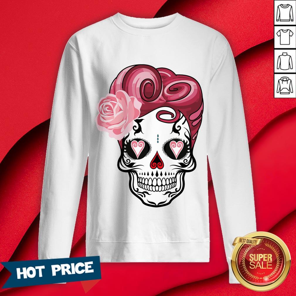 Sugar Bubblegum Pinup Day Of The Dead Dia De Muertos Shirt - Image 4