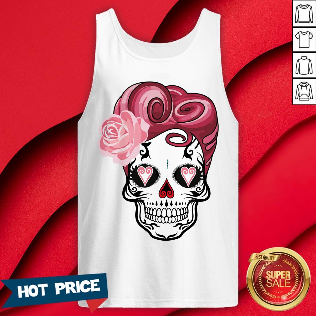 Sugar Bubblegum Pinup Day Of The Dead Dia De Muertos Shirt - Image 2