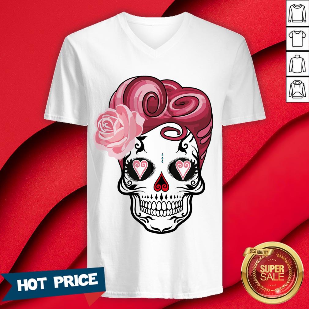 Sugar Bubblegum Pinup Day Of The Dead Dia De Muertos Shirt - Image 3