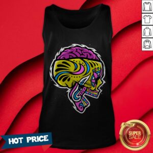 Alternative view of Sugar Crazy Skull Color Day Of Dead Dia De Los Muertos Shirt