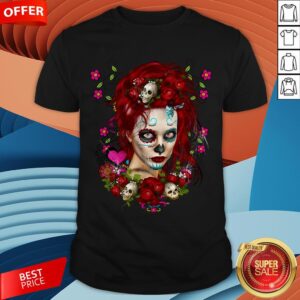 Sugar Doll Red Dia De Muertos T-Shirt
