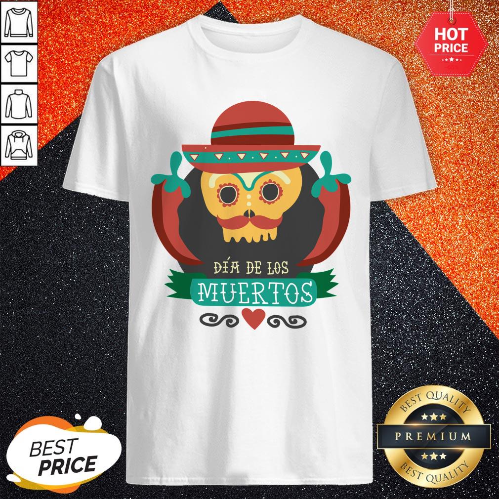 Sugar Skull Black Dia De Muertos Mexico Holiday Shirt