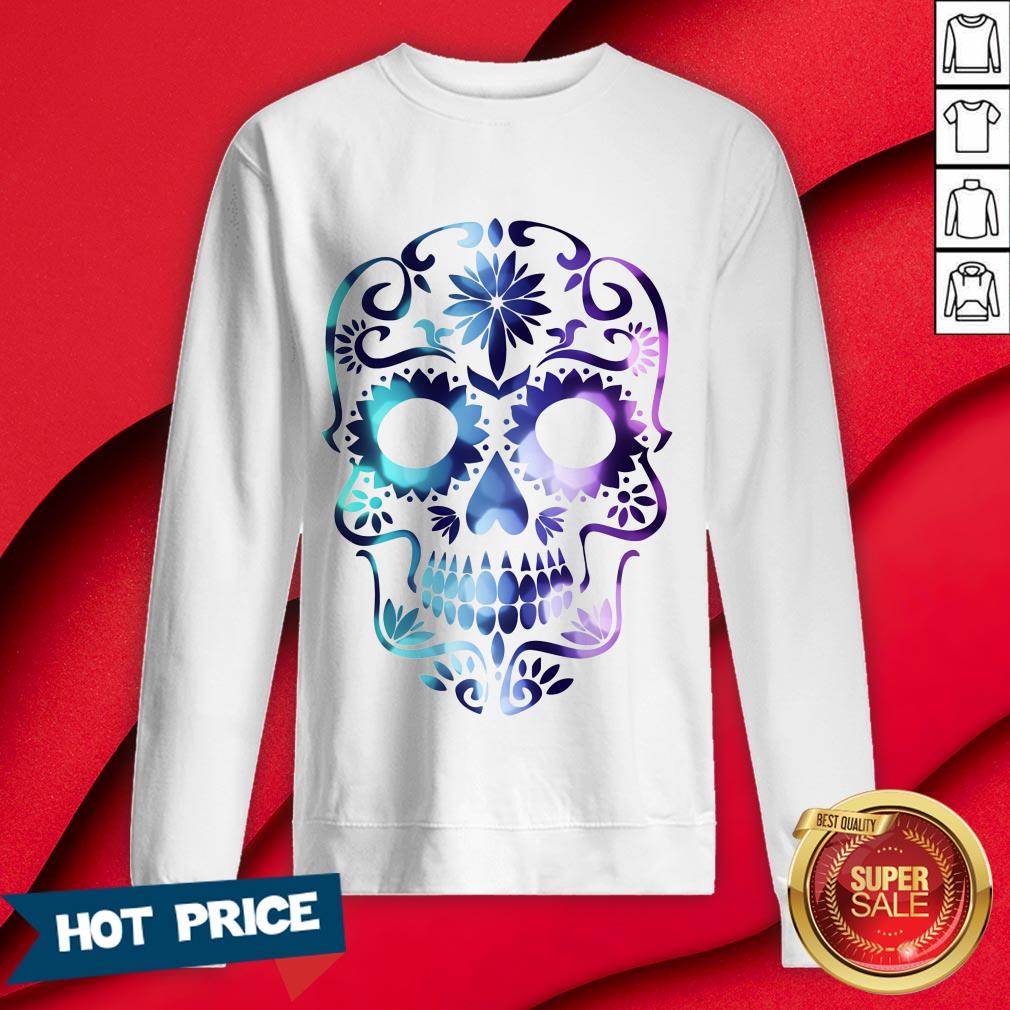 Sugar Skull Color Day Of The Dead Muertos Shirt - Image 4