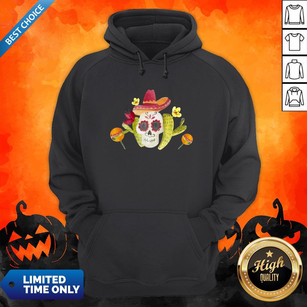 Sugar Skull Day Of The Dead In Mexican Shirt - Image 2