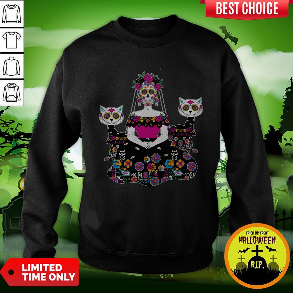 Sugar Skull Day Of The Dead Mexico Skeleton Shirt - Image 4