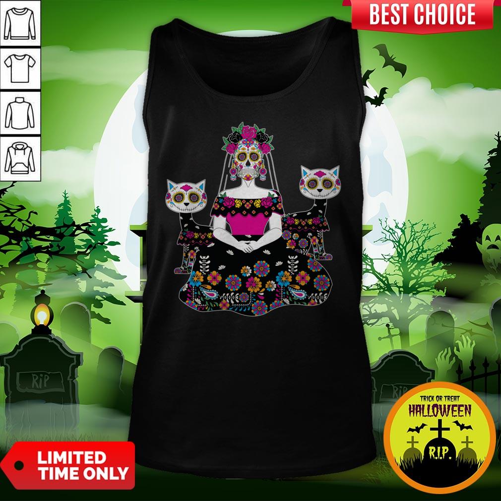 Sugar Skull Day Of The Dead Mexico Skeleton Shirt - Image 3