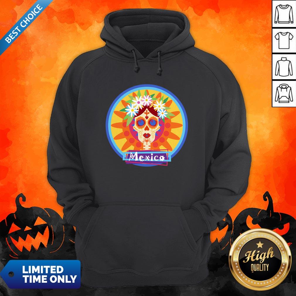 Sugar Skull Girl Day Of Dead Dia De Muertos Mexico Shirt - Image 2