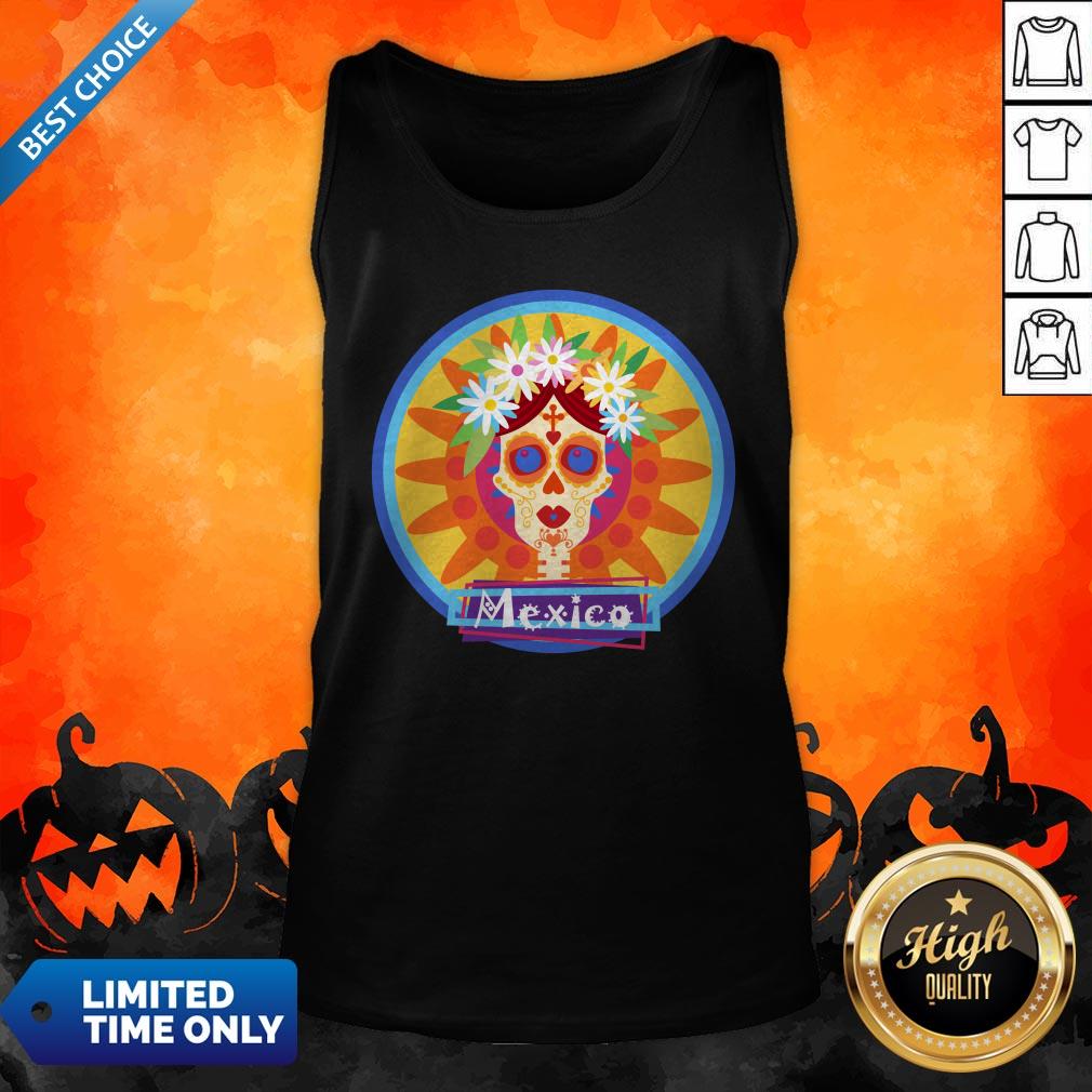 Sugar Skull Girl Day Of Dead Dia De Muertos Mexico Shirt - Image 4