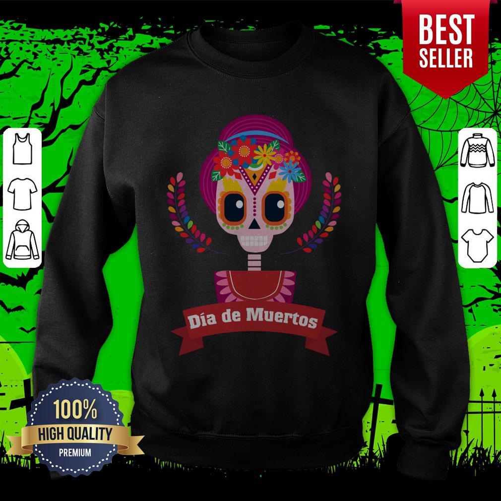 Sugar Skull Girl Dia De Muertos Day Dead Shirt - Image 2