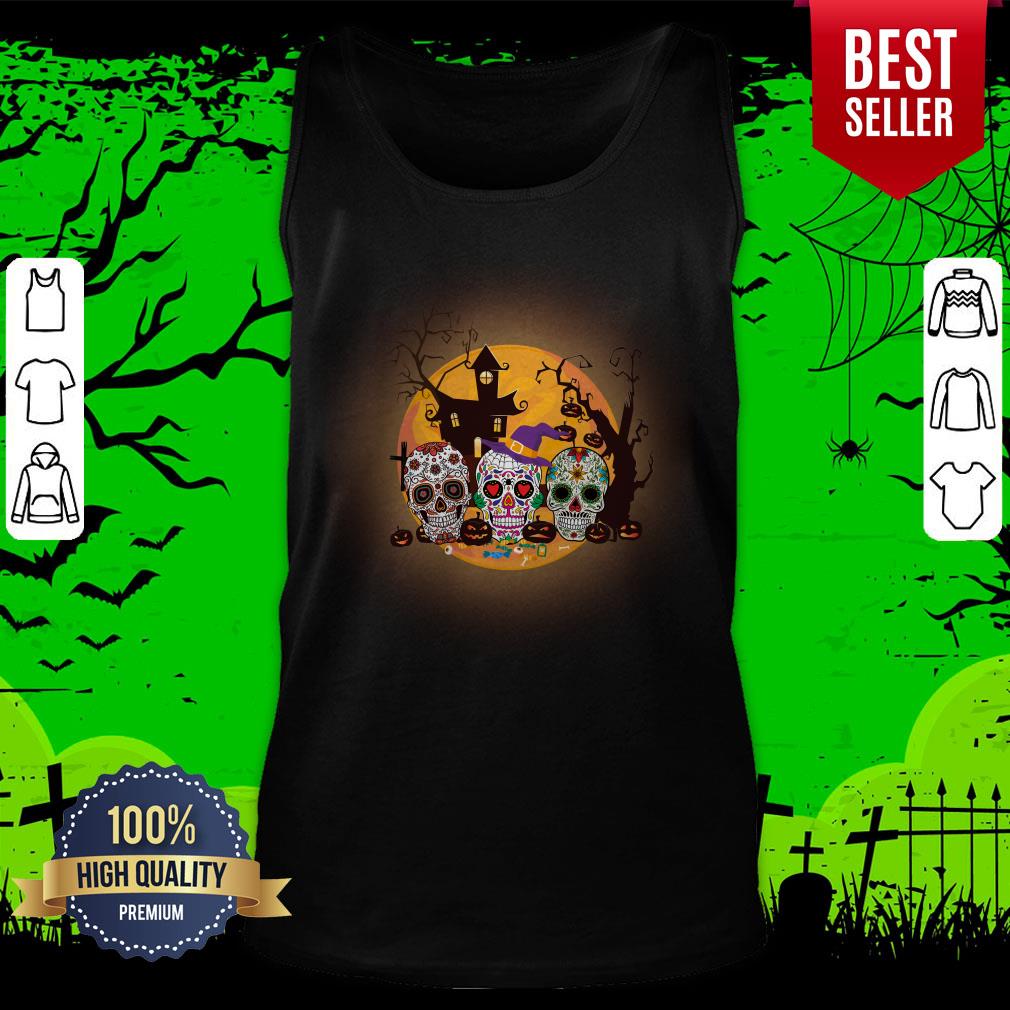 Sugar Skull Halloween Day Of The Dead Shirt - Image 5