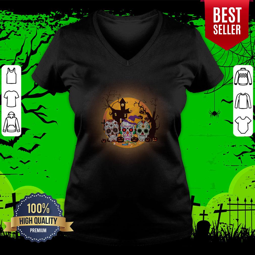 Sugar Skull Halloween Day Of The Dead Shirt - Image 4
