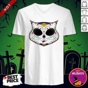 Alternative view of Sugar Skull Kitty Dia De Los Muertos Mexican Holiday Shirt