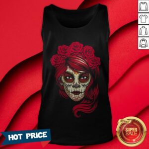Alternative view of Sugar Skull Lady Woman Day Of The Dead Shirt
