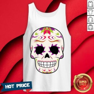 Alternative view of Sugar Skull Purple And Green Day Of Dead Shirt