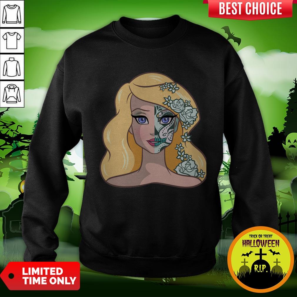 Sugar Skull Swan Princess Day Of The Dead Shirt - Image 4