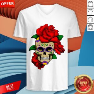 Alternative view of Sugar Skull With Rose Day Of The Dead Dia De Muertos Shirt
