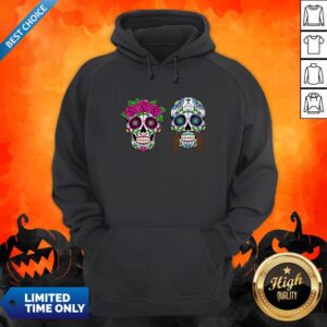 Alternative view of Sugar Skulls Couple Day Of The Dead Dia De Los Muertos Shirt
