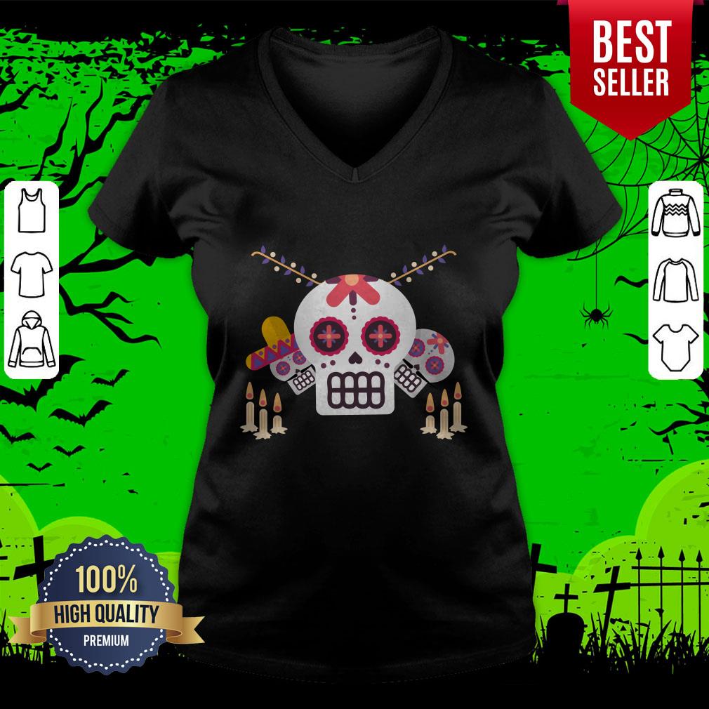 Sugar Skulls Day Of Dead Mexican Holiday Shirt - Image 4