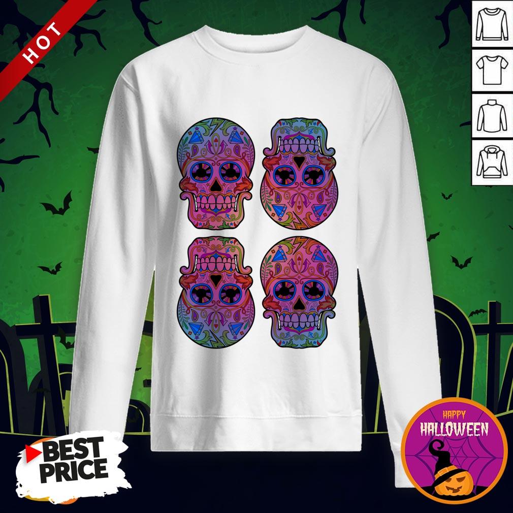 Sugar Skulls Day Of The Dead Mexican Holiday Shirt - Image 4