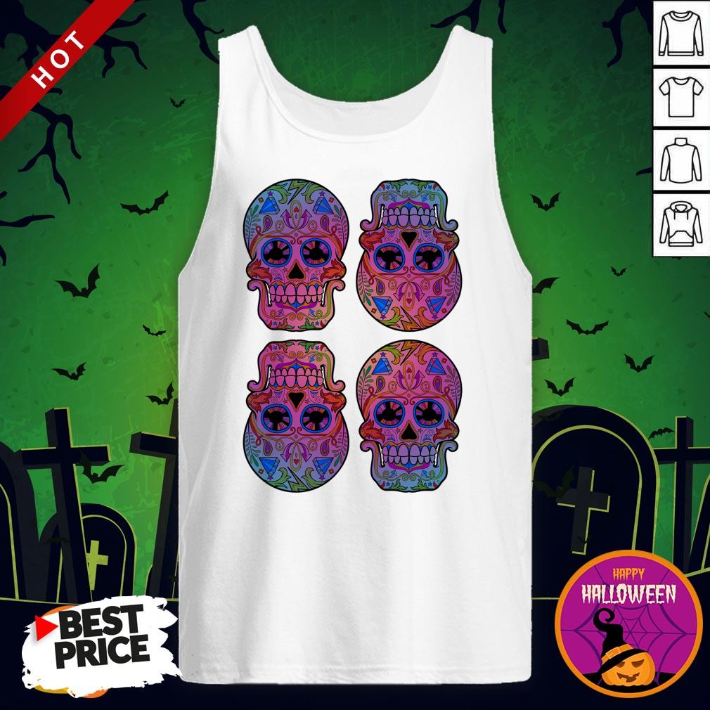 Sugar Skulls Day Of The Dead Mexican Holiday Shirt - Image 3
