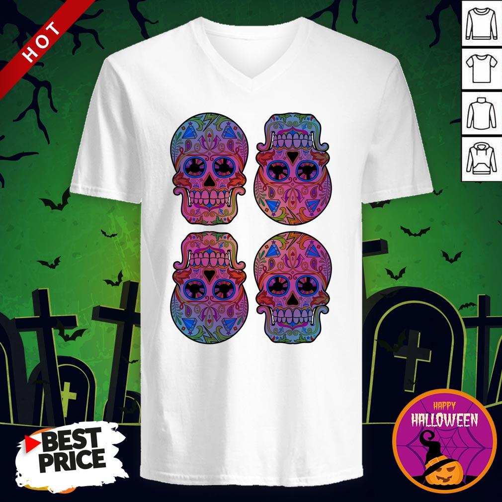 Sugar Skulls Day Of The Dead Mexican Holiday Shirt - Image 2