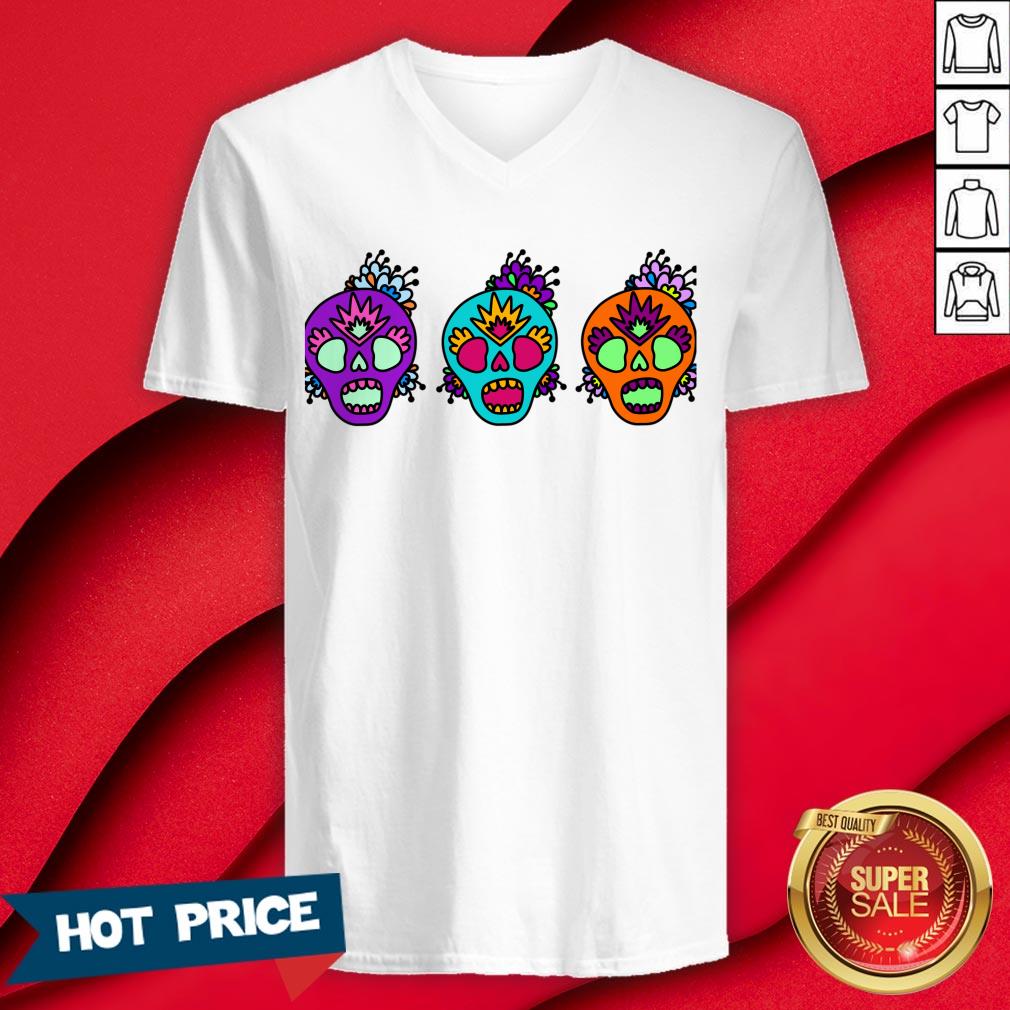 Sugar Skulls Day Of The Dead Muertos Shirt - Image 3