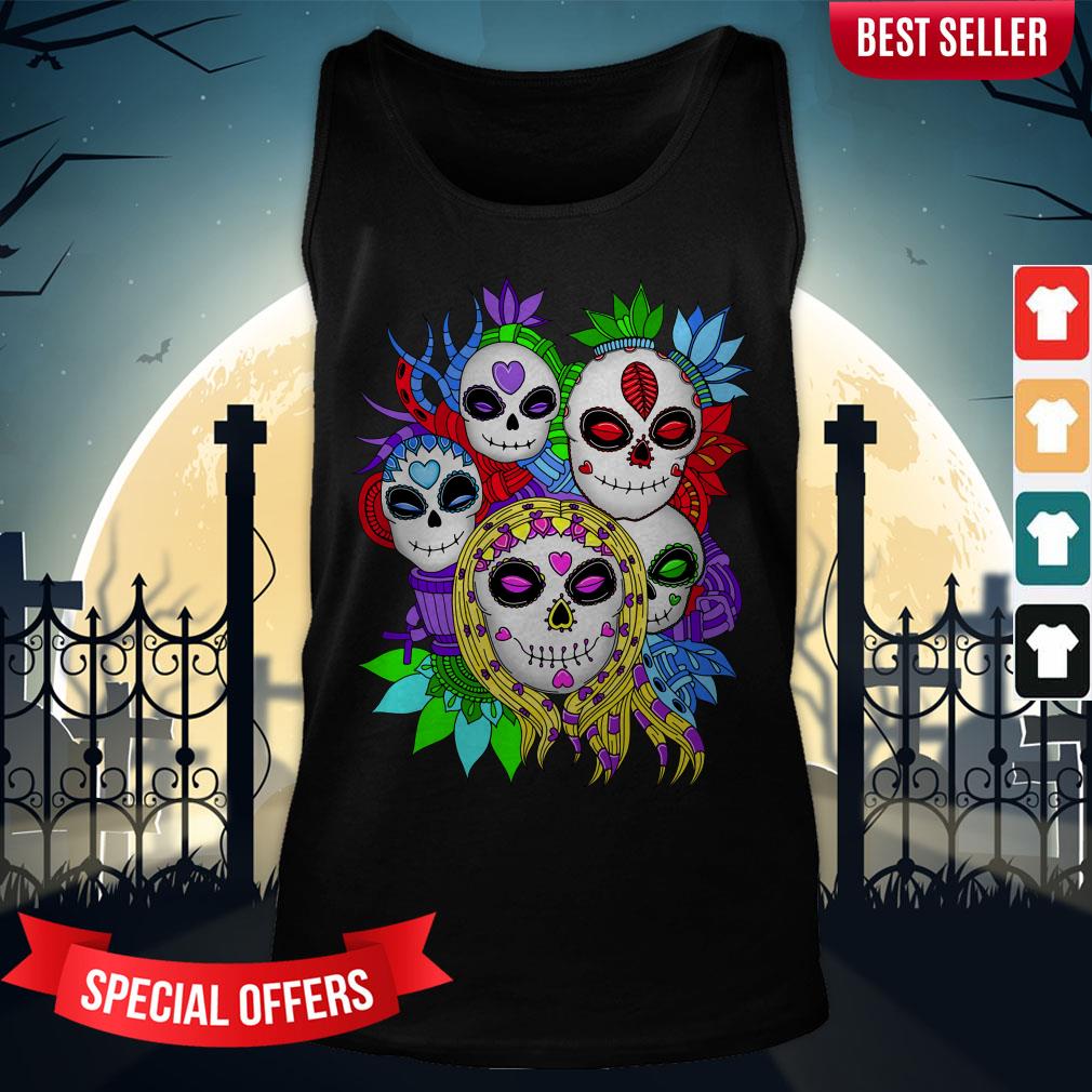 Sugar Skulls Family Day Of The Dead Mexican Holiday Shirt - Image 3