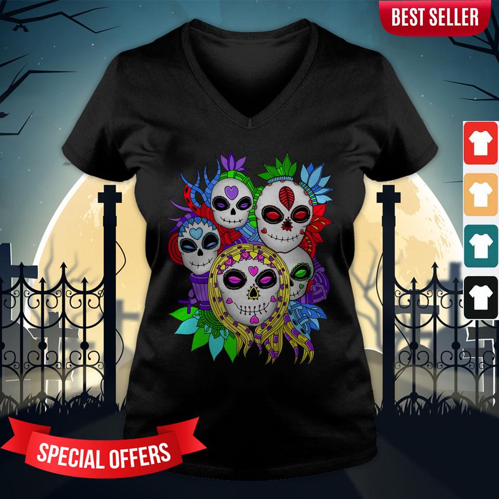 Sugar Skulls Family Day Of The Dead Mexican Holiday Shirt - Image 2