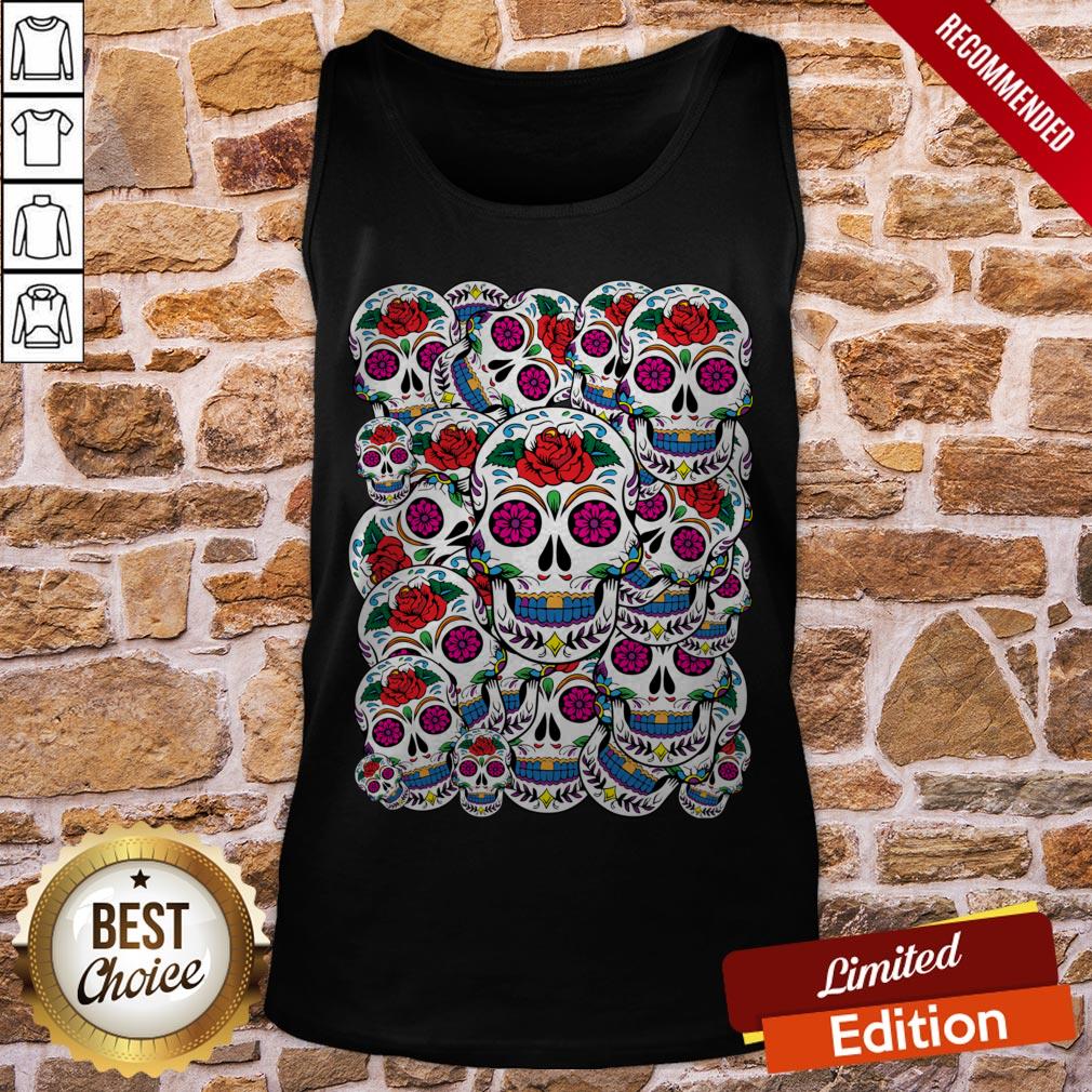 Sugar Skulls Galore Day Of The Dead Shirt - Image 3