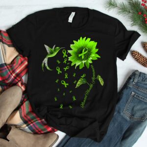 Sunflower Hummingbird Green Ribbon Mental Health Awareness Shirt
