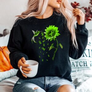 Alternative view of Sunflower Hummingbird Green Ribbon Mental Health Awareness Shirt