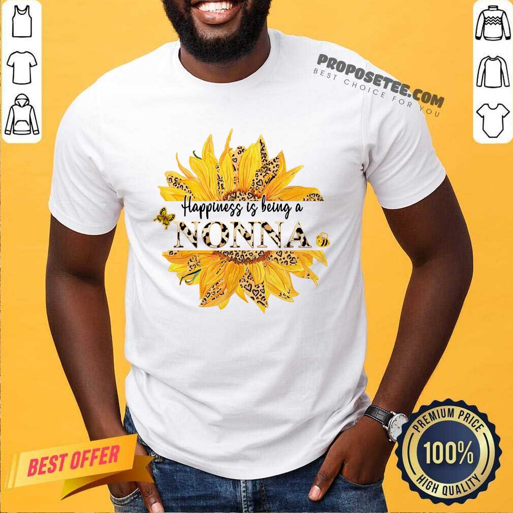 Sunflower Leopard Happiness Is Being A Nonna Shirt