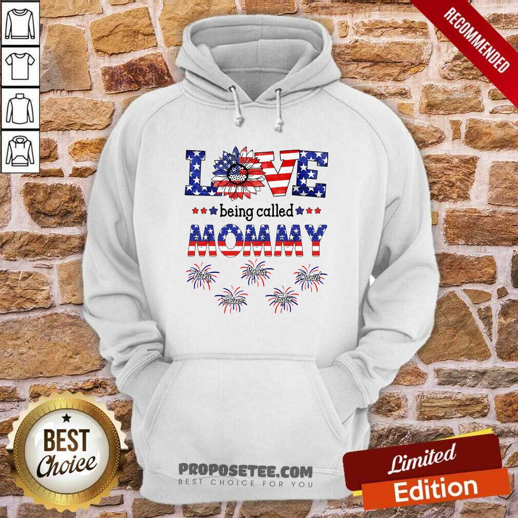 Sunflower Love Being Called Mommy American Flag Shirt - Image 2