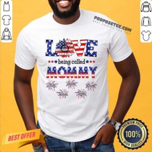 Sunflower Love Being Called Mommy American Flag Shirt