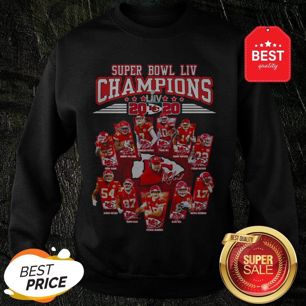 Super Bowl LIV Champions 2020 Kansas City Chiefs Signatures Shirt - Image 4