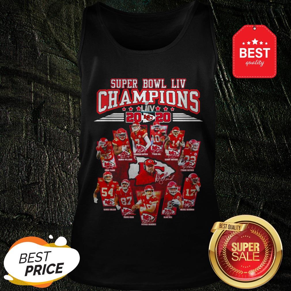 Super Bowl LIV Champions 2020 Kansas City Chiefs Signatures Shirt - Image 3