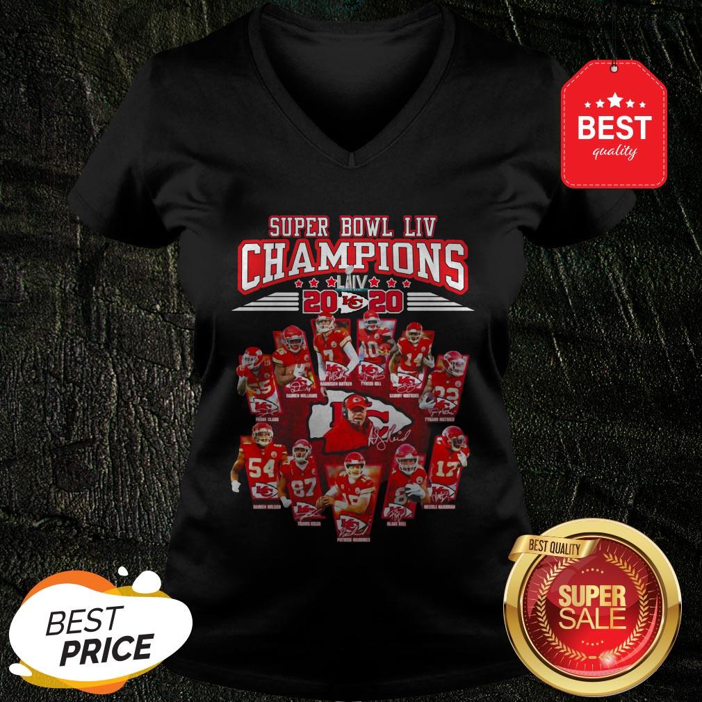 Super Bowl LIV Champions 2020 Kansas City Chiefs Signatures Shirt - Image 2