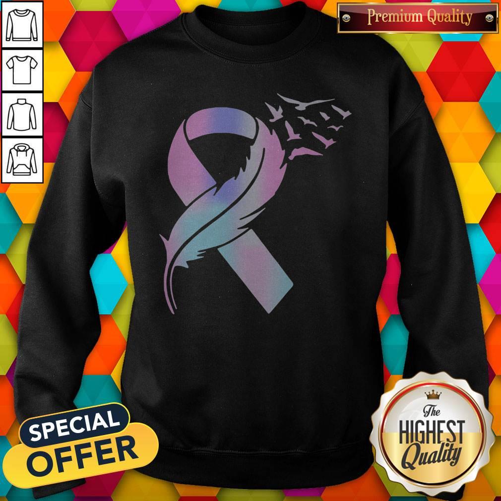 Super Nice I Am Very Happy About Wings Bird Cancer Awareness Shirt - Image 4