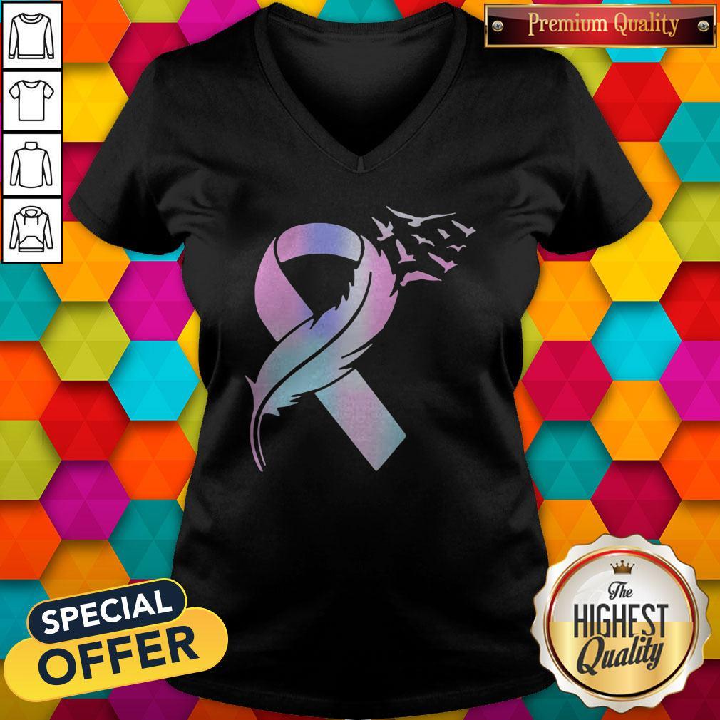 Super Nice I Am Very Happy About Wings Bird Cancer Awareness Shirt - Image 2