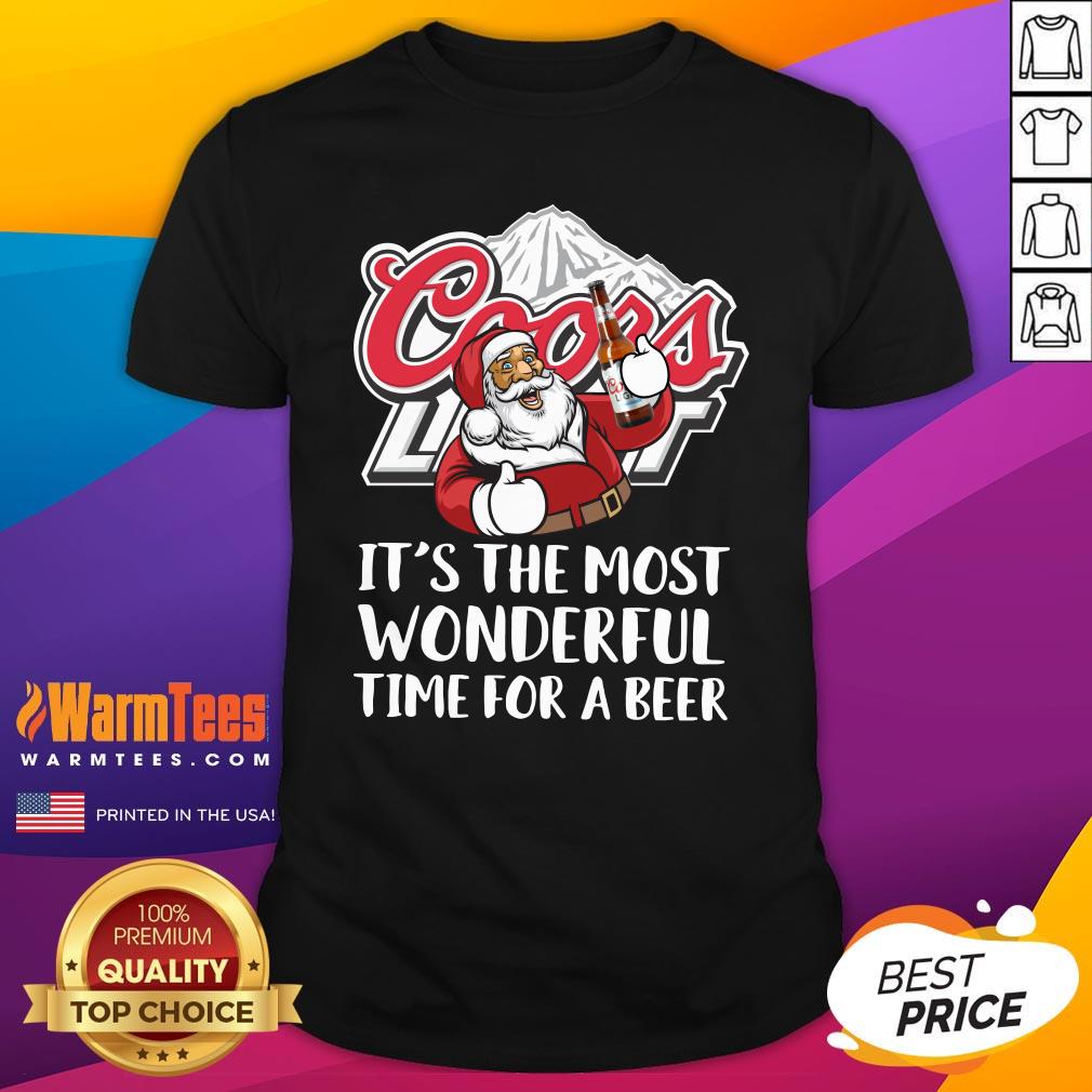 Super Nice Santa Claus Drink Coors Light It’s The Most Wonderful Time For A Beer Christmas Sweater Shirt