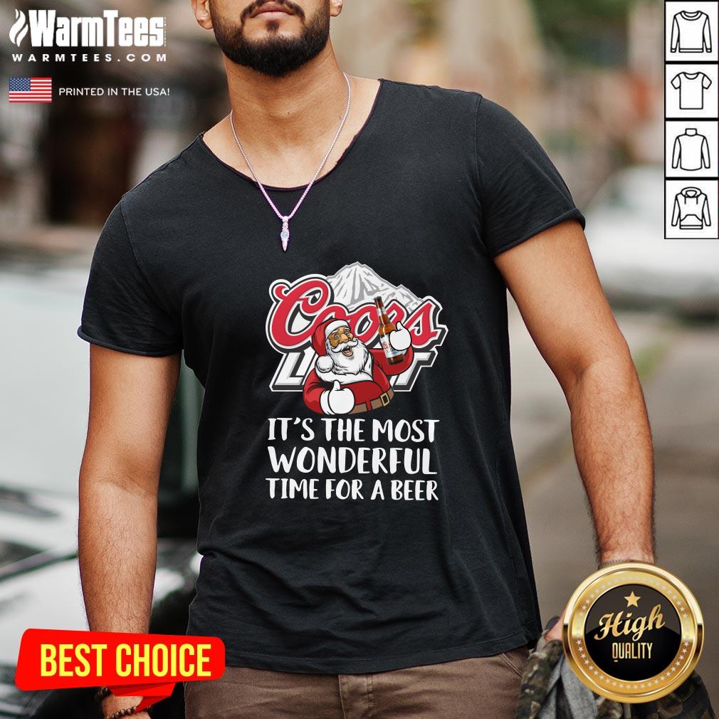 Super Nice Santa Claus Drink Coors Light It’s The Most Wonderful Time For A Beer Christmas Sweater Shirt - Image 2