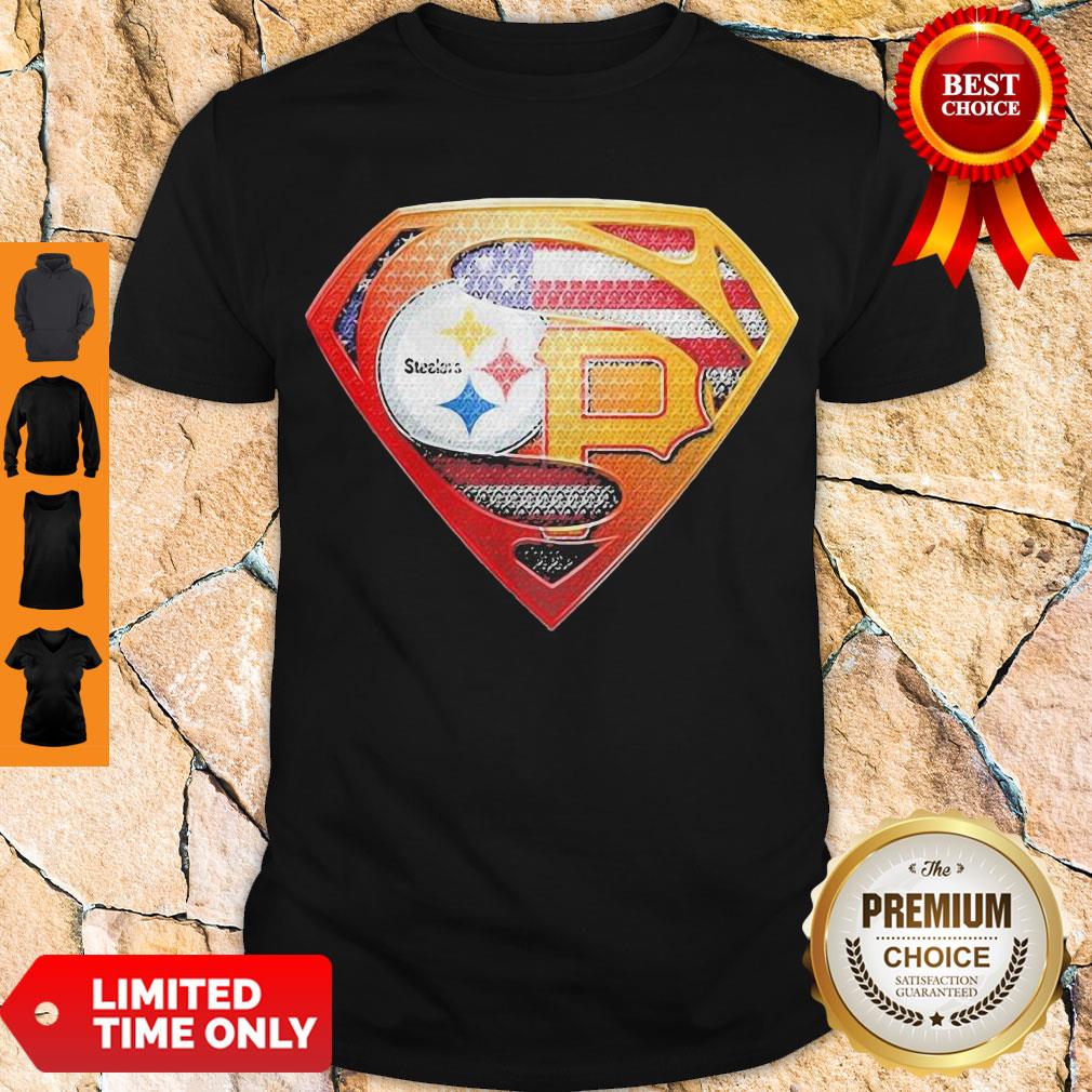 Superman Pittsburgh Steelers Vs Pittsburgh Pirates Cap American Flag Independence Day Shirt