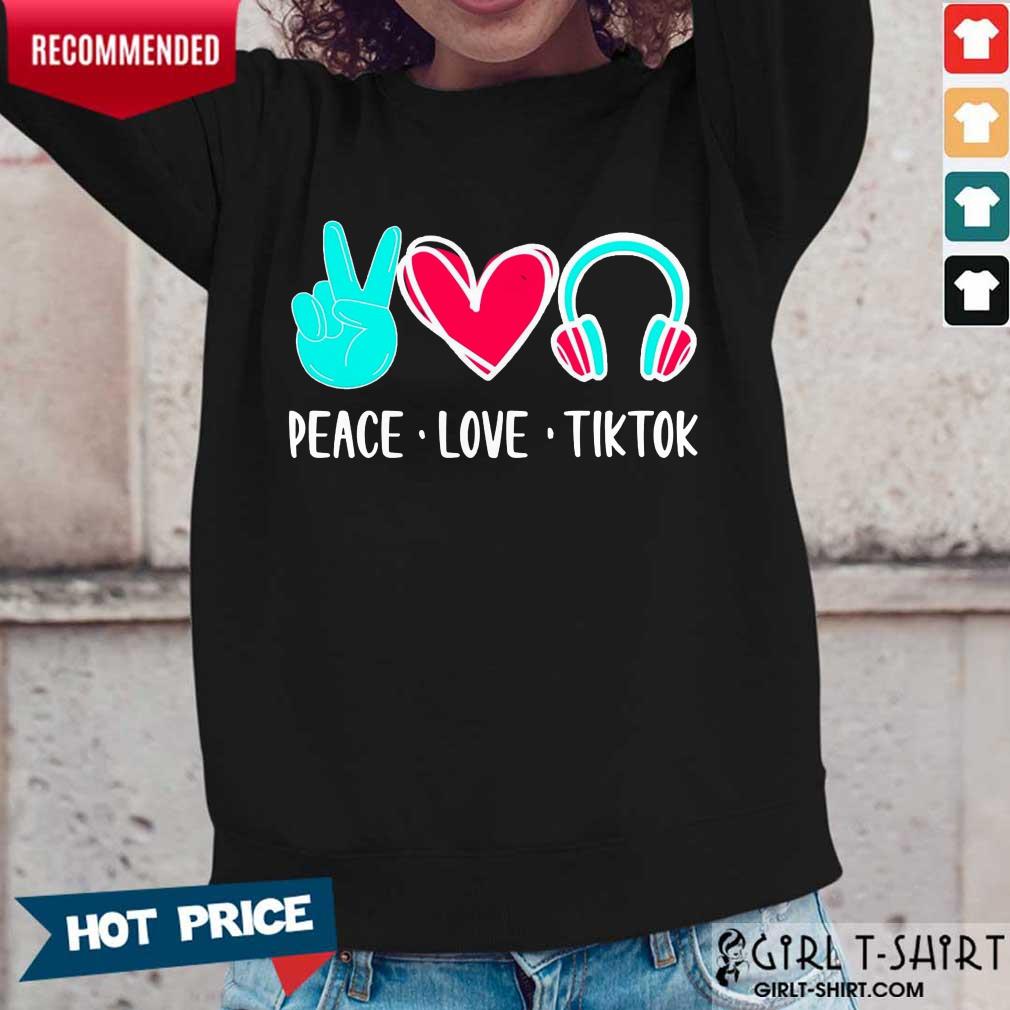 Surprised Peace Love Tiktok 2021 Shirt - Image 4