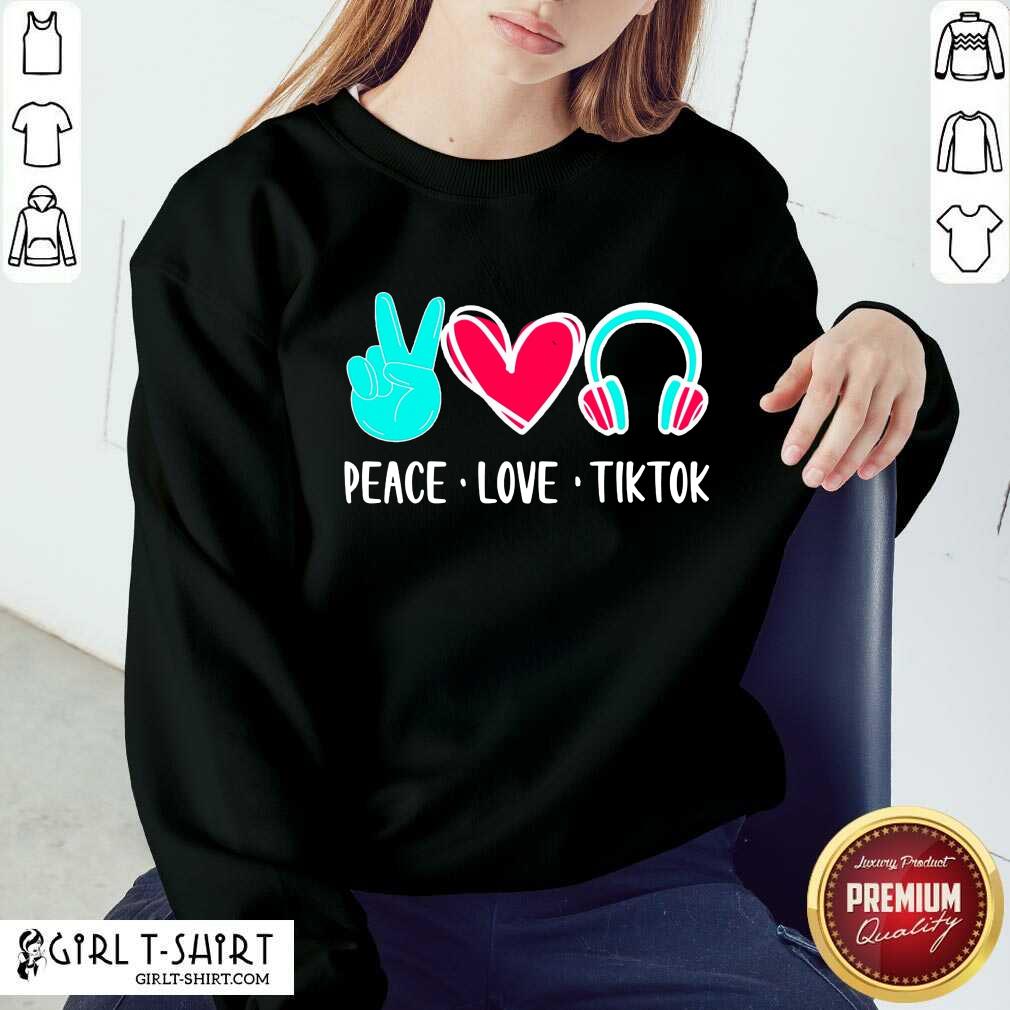Surprised Peace Love Tiktok 2021 Shirt - Image 3