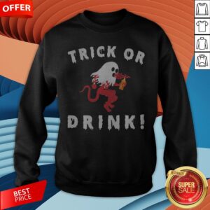 Alternative view of Grateful Ghost Trick Or Drink Halloween Shirt